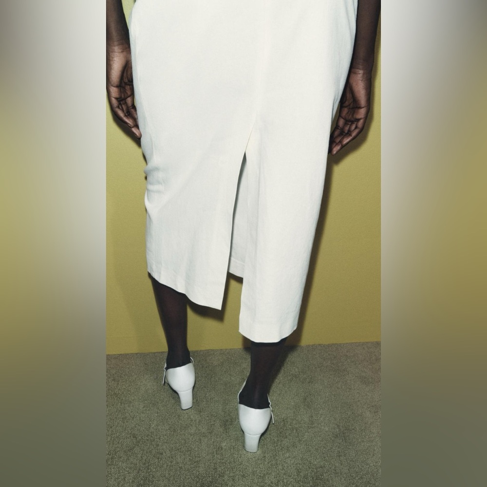 NWT ZARA LINEN BLEND KNOTTED DRESS ZW COLLECTION - Picture 4 of 12